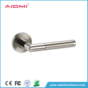 SS304 Satin Mixed with Polish Finish Solid Lever Door Handle