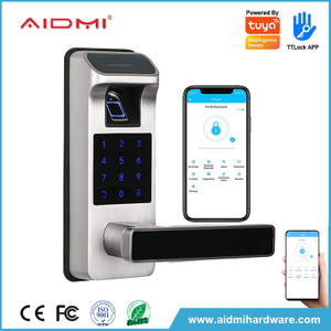 Aidmi Security Digital Deadbolt Tuya APP Password Keyless Fingerprint Smart Card Key Combination Door Lock For Home