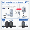 Aidmi WiFi Smart Home Electronic Keyless Keypad Deadbolt Door Rim Lock Password Card Combination Door Lock for Home