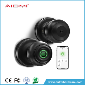 Aidmi fingerprint door handle with application control suitable for bedrooms cloakrooms apartment offices hotels matte black