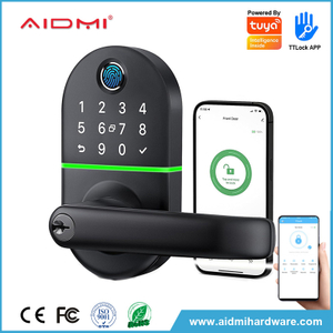 Aidmi WiFi Smart Home Electronic Keyless Keypad Deadbolt Door Rim Lock Password Card Combination Door Lock for Home
