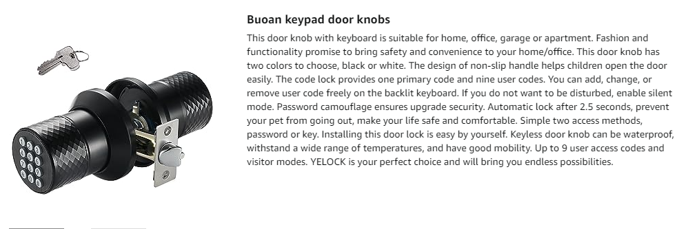 digital deadbolt door Lock